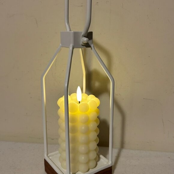 New Open Lantern with Bubble Candle w/Timer - Picture 3 of 6